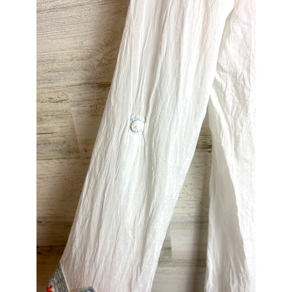Johnny Was Women’s XS Harlow White Embroidered Sheer Tunic Blouse Top designer - Picture 10 of 10